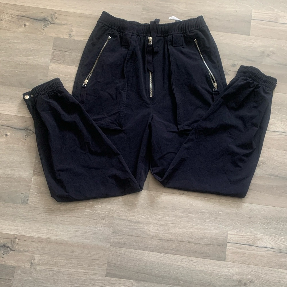 Zara Men's Dark Joggers with Zipper Pockets